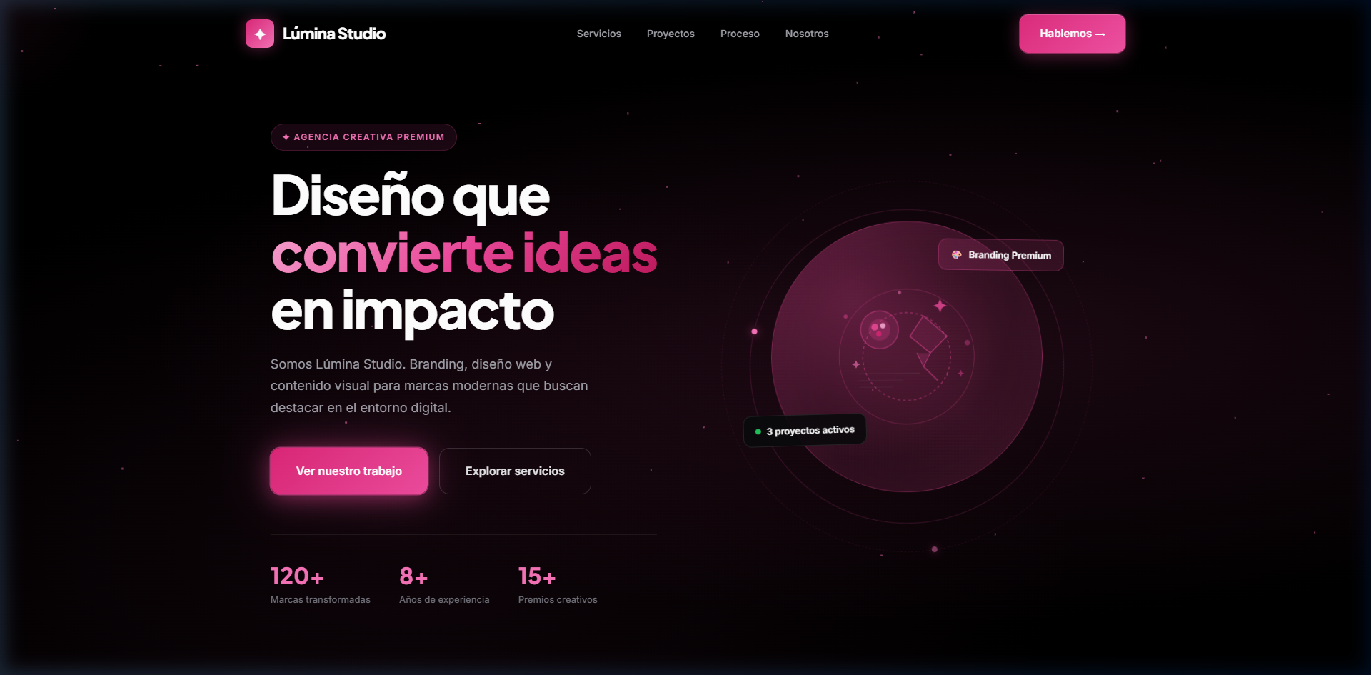 Landing Page Lúmina Studio