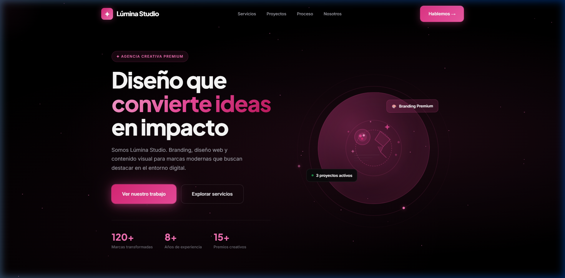 Landing Page Lúmina Studio